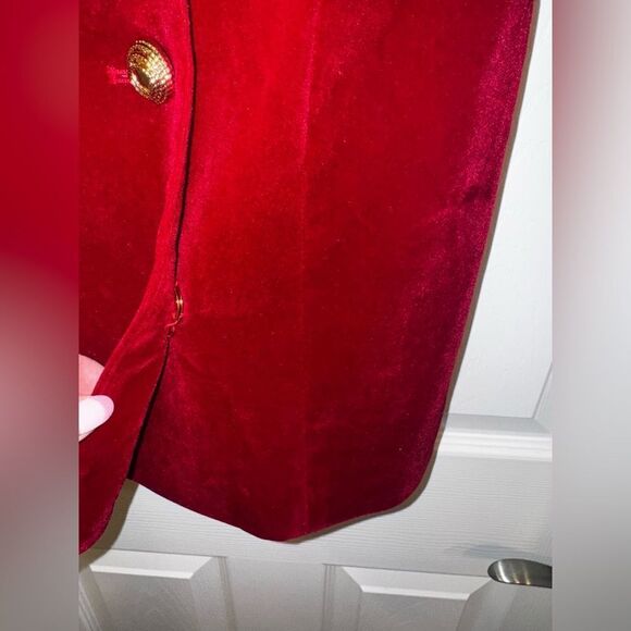 MOTF SLEEVELESS VELVET BLAZER DRESS W/OUT T Burgundy Double-Breasted Dress SZ M - Picture 12 of 14